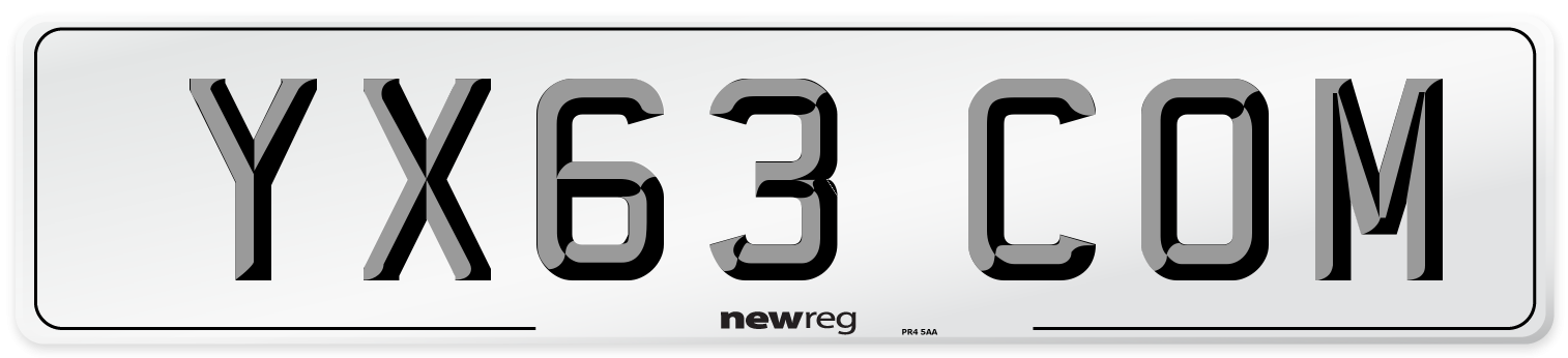 YX63 COM Number Plate from New Reg